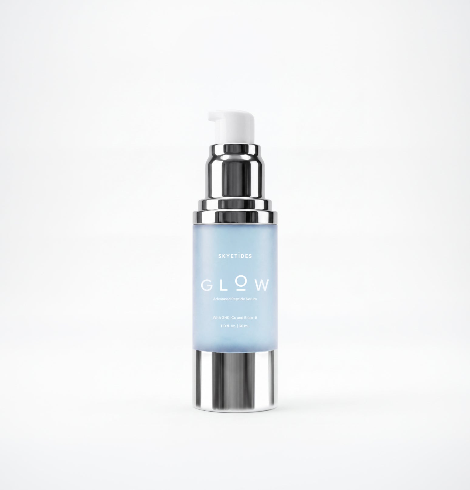 GLOW Advanced Peptide Serum Airless Bottle Open